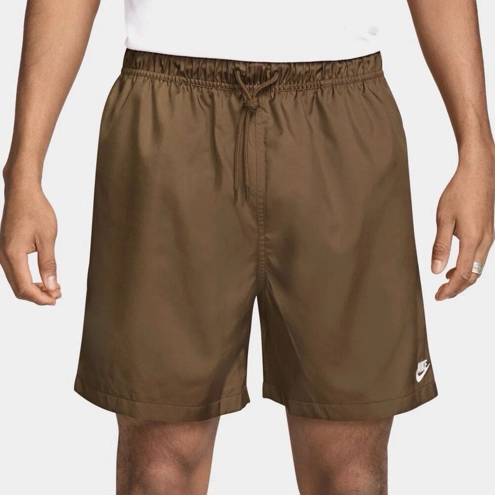 Nike Club Woven Flow Shorts Men Size Medium Mosswood Brown FN3307-235 NEW